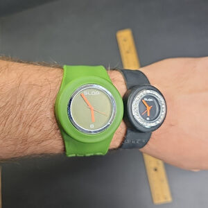 SLAP His Hers Pair Of Watches New Batteries Black Green Includes Both Watches